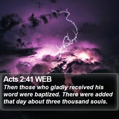 Acts 2:41 WEB Bible Verse Image