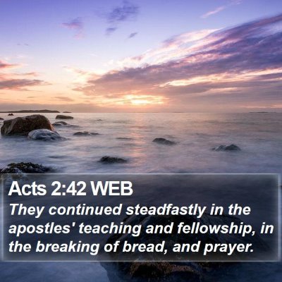 Acts 2:42 WEB Bible Verse Image