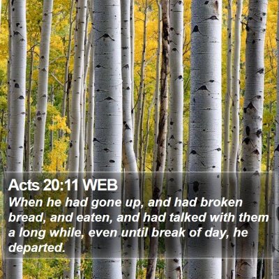 Acts 20:11 WEB Bible Verse Image