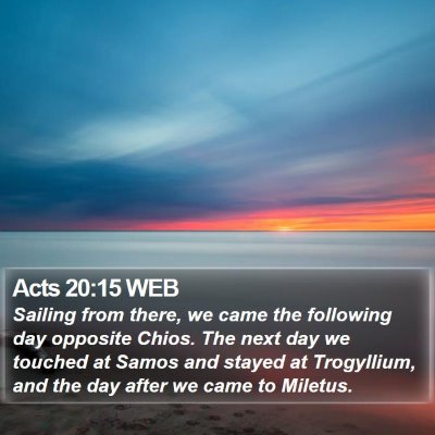 Acts 20:15 WEB Bible Verse Image