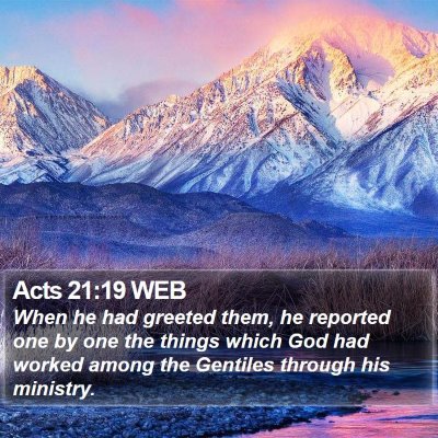 Acts 21:19 WEB Bible Verse Image