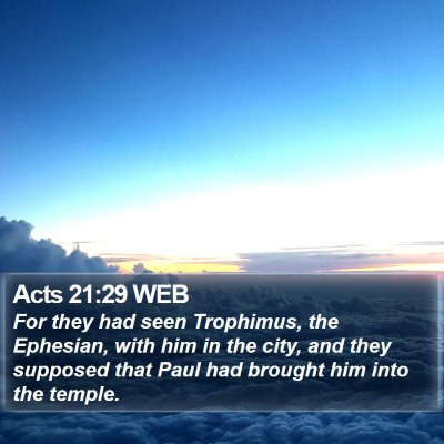 Acts 21:29 WEB Bible Verse Image