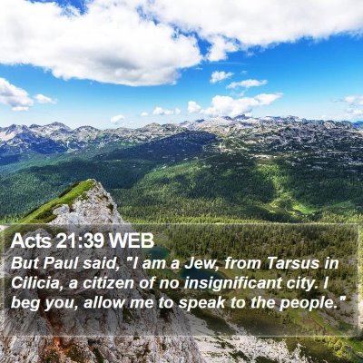 Acts 21:39 WEB Bible Verse Image