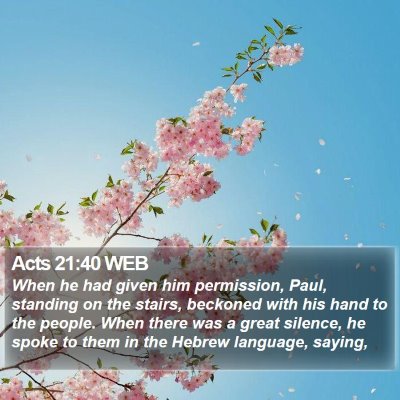 Acts 21:40 WEB Bible Verse Image