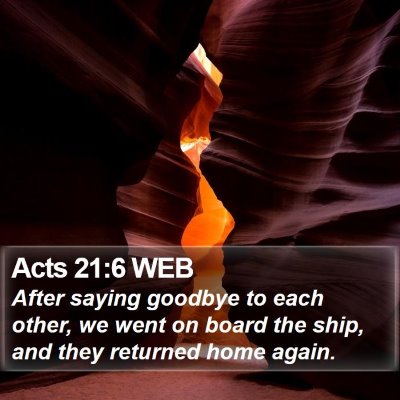 Acts 21:6 WEB Bible Verse Image