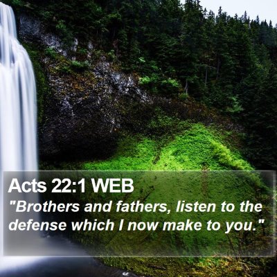 Acts 22:1 WEB Bible Verse Image