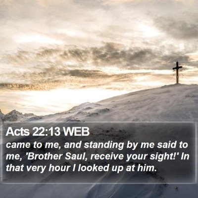 Acts 22:13 WEB Bible Verse Image