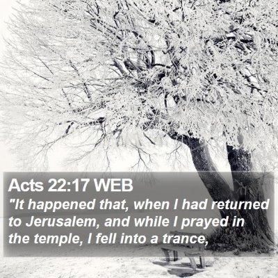 Acts 22:17 WEB Bible Verse Image