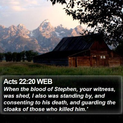 Acts 22:20 WEB Bible Verse Image