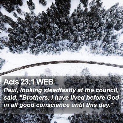 Acts 23:1 WEB Bible Verse Image