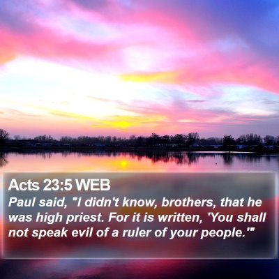 Acts 23:5 WEB Bible Verse Image