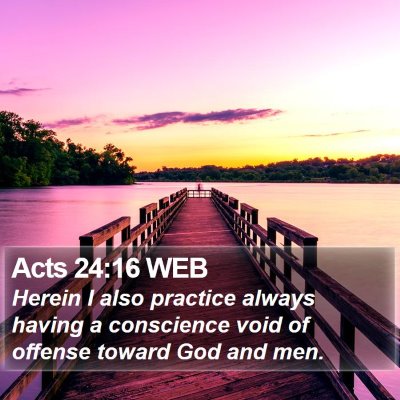 Acts 24:16 WEB Bible Verse Image