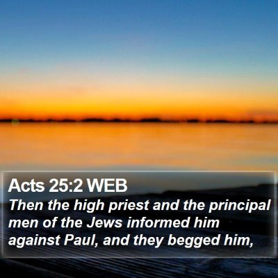 Acts 25:2 WEB Bible Verse Image