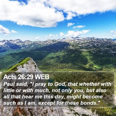 Acts 26:29 WEB Bible Verse Image