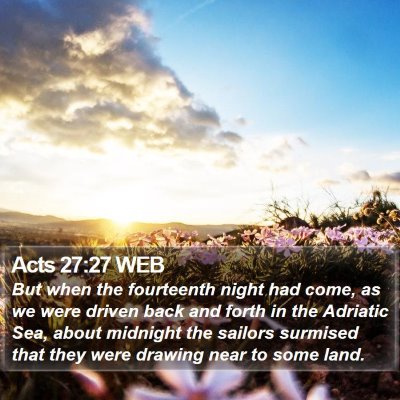 Acts 27:27 WEB Bible Verse Image