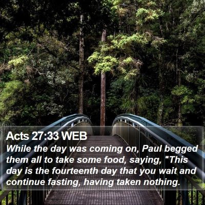 Acts 27:33 WEB Bible Verse Image