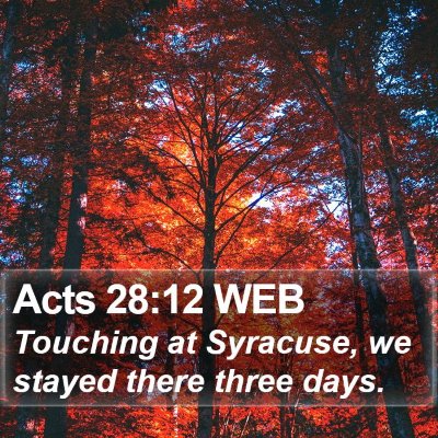 Acts 28:12 WEB Bible Verse Image
