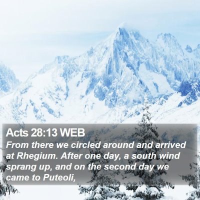 Acts 28:13 WEB Bible Verse Image