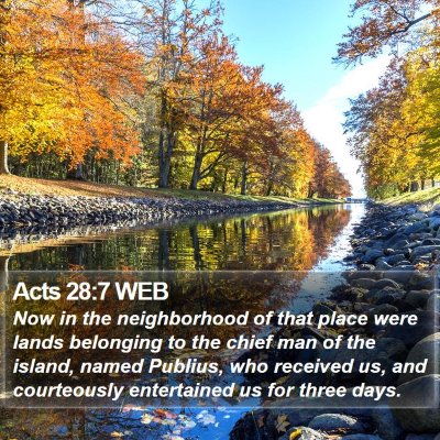 Acts 28:7 WEB Bible Verse Image