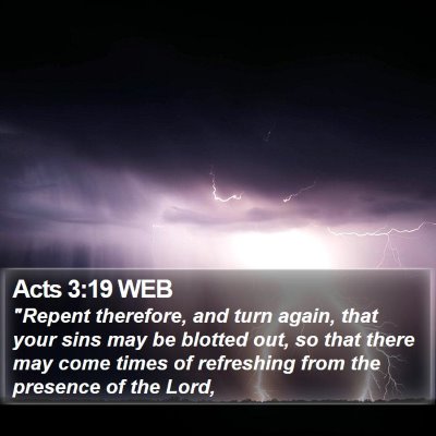 Acts 3:19 WEB Bible Verse Image