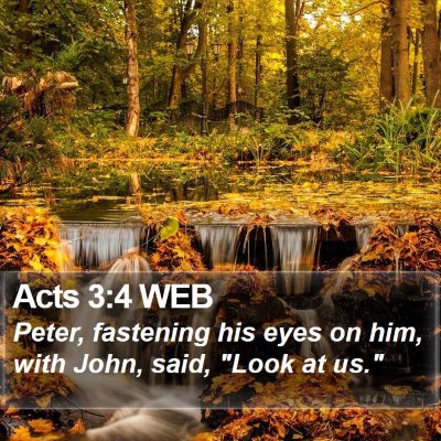 Acts 3:4 WEB Bible Verse Image