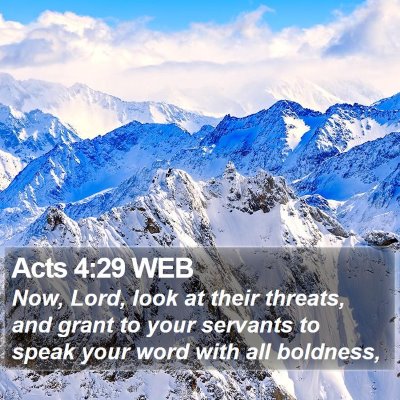 Acts 4:29 WEB Bible Verse Image