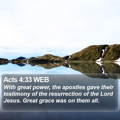 Acts 4:33 WEB Bible Verse Image