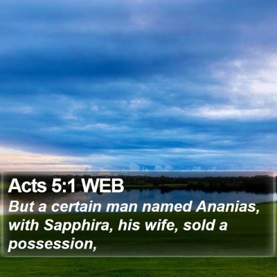 Acts 5:1 WEB Bible Verse Image