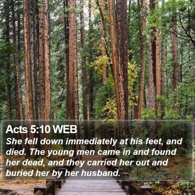 Acts 5:10 WEB Bible Verse Image