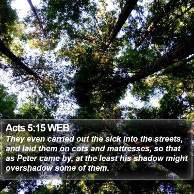 Acts 5:15 WEB Bible Verse Image