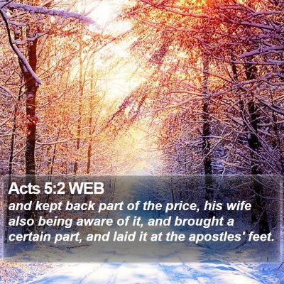 Acts 5:2 WEB Bible Verse Image