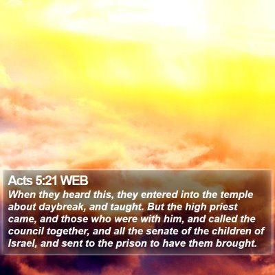 Acts 5:21 WEB Bible Verse Image