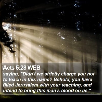Acts 5:28 WEB Bible Verse Image