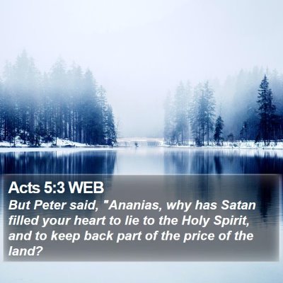 Acts 5:3 WEB Bible Verse Image