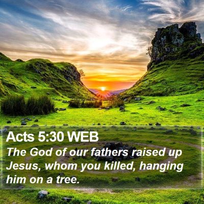 Acts 5:30 WEB Bible Verse Image