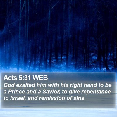 Acts 5:31 WEB Bible Verse Image