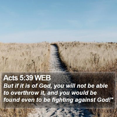 Acts 5:39 WEB Bible Verse Image