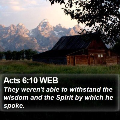 Acts 6:10 WEB Bible Verse Image
