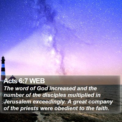 Acts 6:7 WEB Bible Verse Image