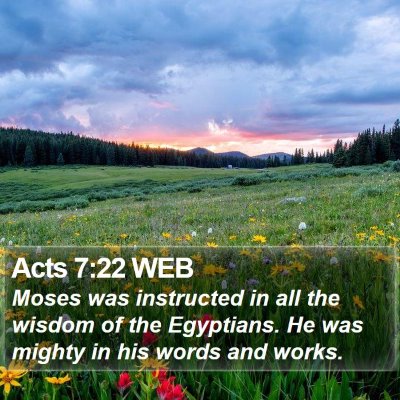 Acts 7:22 WEB Bible Verse Image