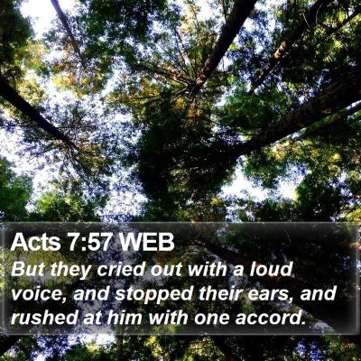 Acts 7:57 WEB Bible Verse Image