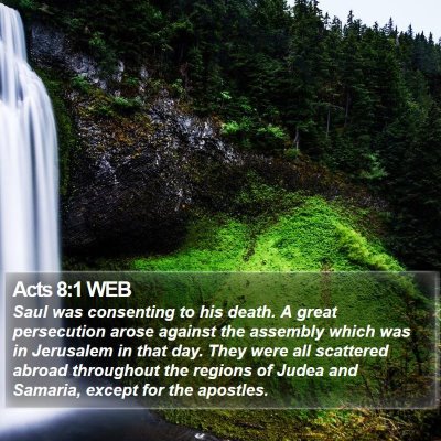 Acts 8:1 WEB Bible Verse Image
