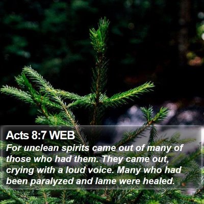 Acts 8:7 WEB Bible Verse Image