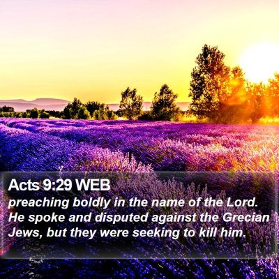 Acts 9:29 WEB Bible Verse Image