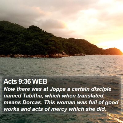 Acts 9:36 WEB Bible Verse Image