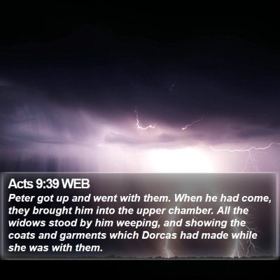 Acts 9:39 WEB Bible Verse Image