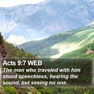 Acts 9:7 WEB Bible Verse Image