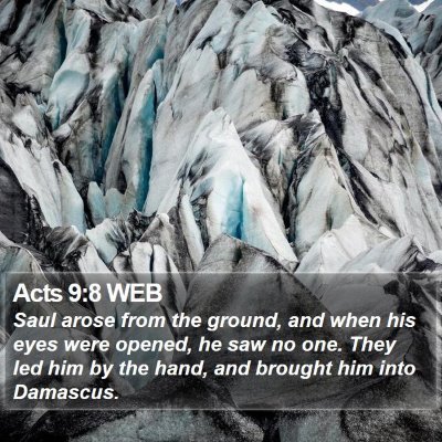 Acts 9:8 WEB Bible Verse Image