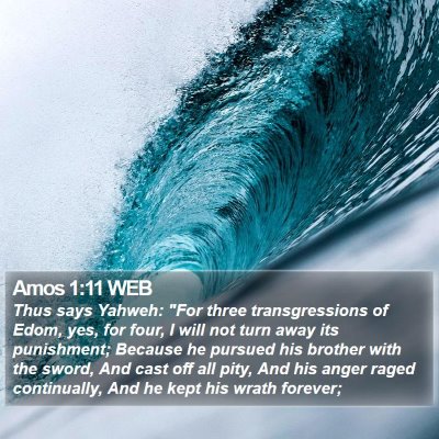 Amos 1:11 WEB Bible Verse Image