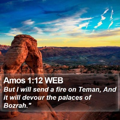 Amos 1:12 WEB Bible Verse Image